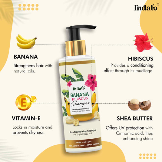 Banana Hibiscus Shampoo for Smooth and Shiny Hair Flaunts - 200ml