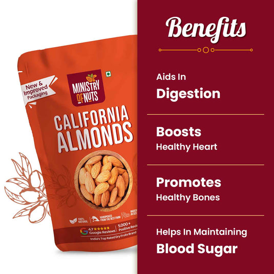 Ministry Of Nuts California Almonds 400 Grams (Badam/Badaam - 400g)