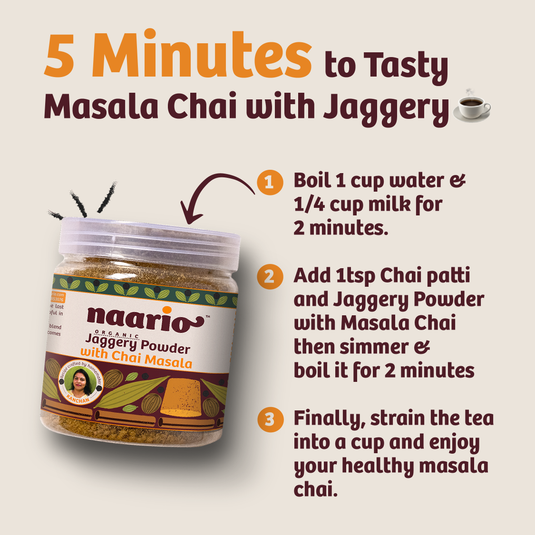 Naario Chai Masala with Jaggery Powder 200gms (Organic)