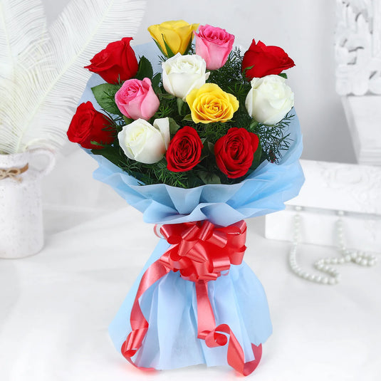 FNP- Colourful 20 Mixed Roses Bouquet