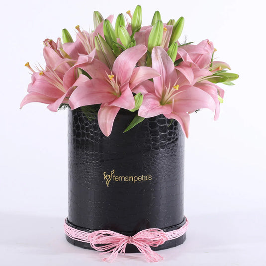 FNP- Pink Asiatic Lilies In FNP Signature Box