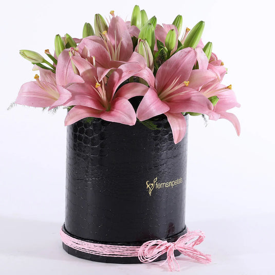 FNP- Pink Asiatic Lilies In FNP Signature Box