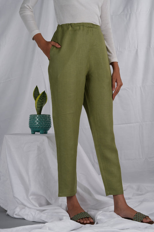 sustainable women olive lounge pant