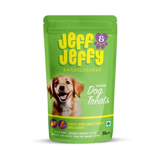 Freeze Dried Sweet Potato and Carrot Treats : For the Veggie Loving pups - Jeff & Jeffy