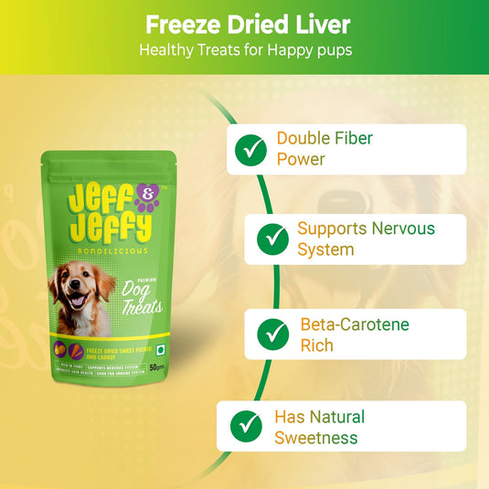 Freeze Dried Sweet Potato and Carrot Treats : For the Veggie Loving pups - Jeff & Jeffy