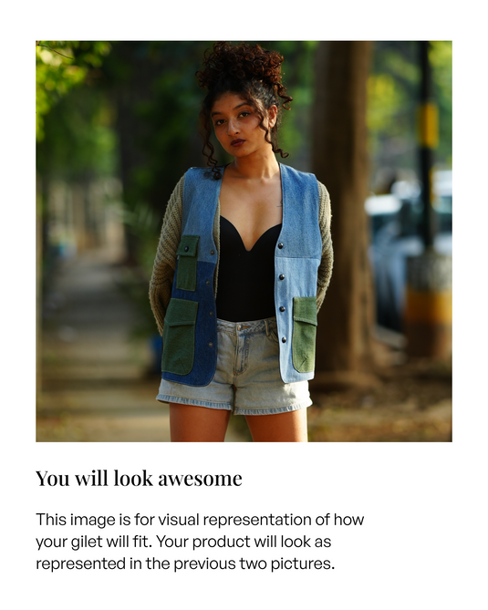 Upcycled Denim Gilet Jacket | G138