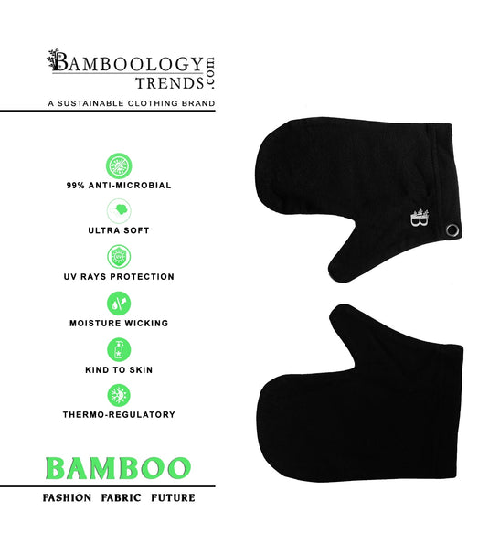 Bamboo Fabric Black Hand Glove | Black