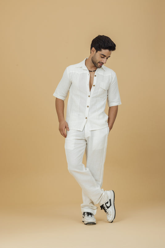 HEMPORIO Men's Pintucks details tailored pants