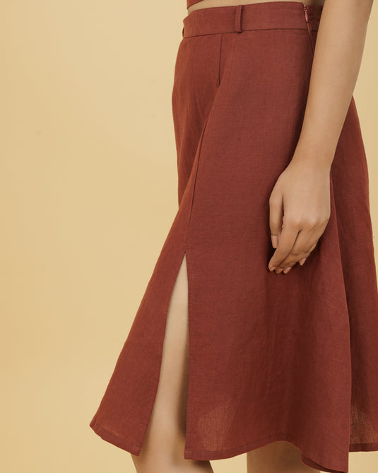 HEMPORIO Earthy Hemp Slit Skirt