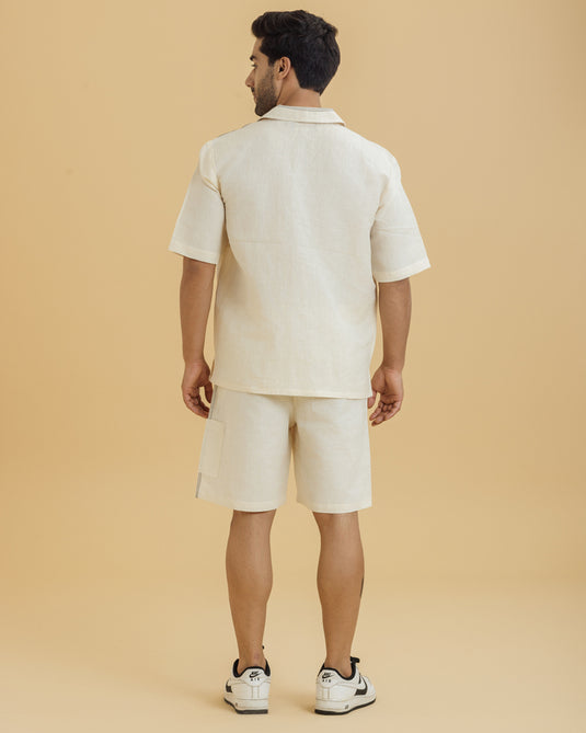 HEMPORIO Men's Top stitch Shirt with Shorts