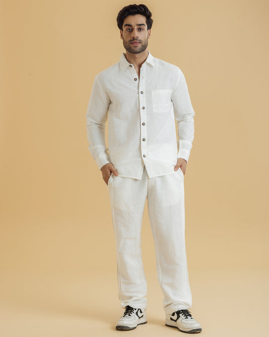 HEMPORIO Men's Relaxed Fit Hemp Shirt |White