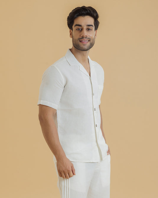 HEMPORIO Men's Relaxed Fit Hemp Shirt | White