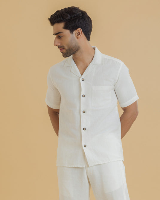 HEMPORIO Men's Relaxed Fit Hemp Shirt | White