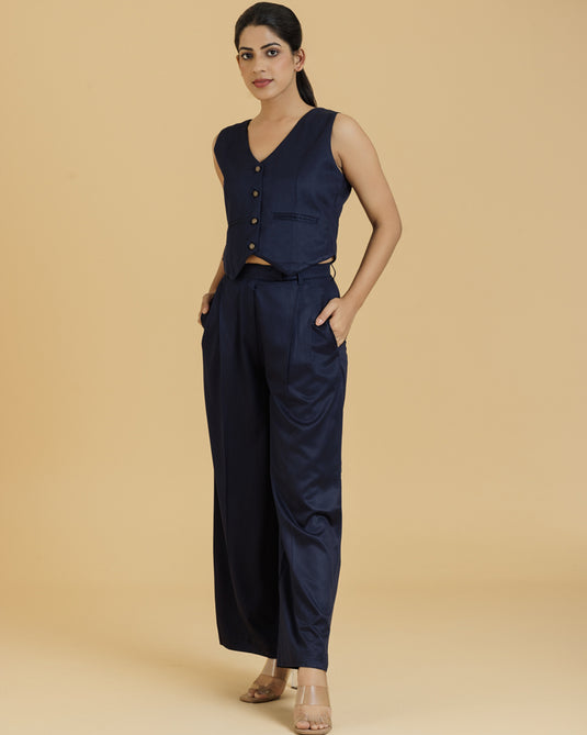 HEMPORIO Bamboo Luxe Formal pants| Blue