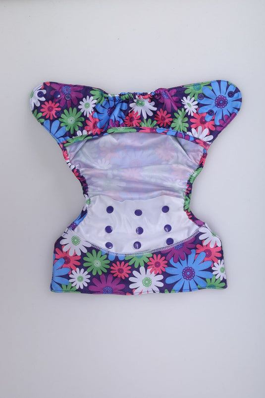 Diaper Cover ( Purple Flowers) + 1 Wet free Insert