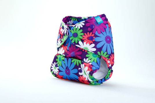 Diaper Cover ( Purple Flowers) + 1 Wet free Insert