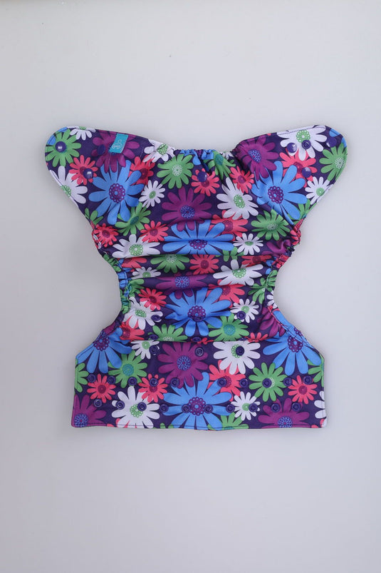 Diaper Cover ( Purple Flowers) + 1 Wet free Insert