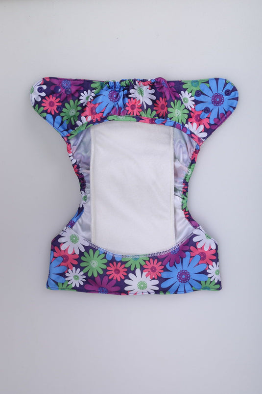 Diaper Cover ( Purple Flowers) + 1 Wet free Insert