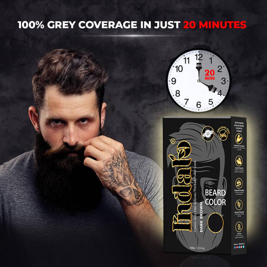 Indalo Dark Brown Beard Color for Tough Men - 100g