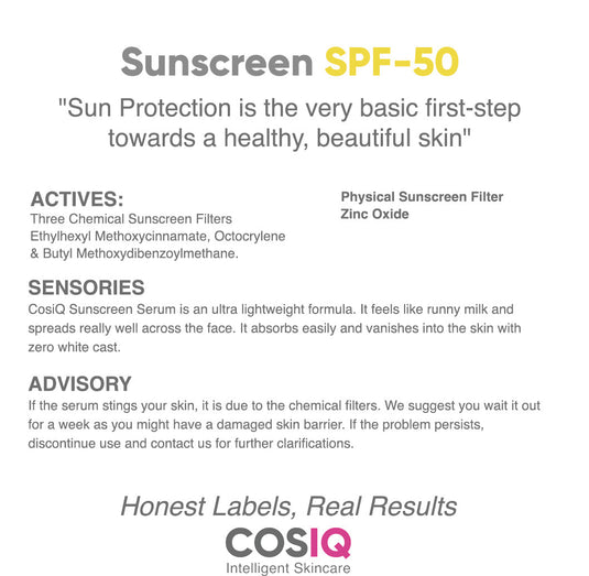 Indiaâ€™s Only Hybrid, Serum-Based Sunscreen- SPF 50 - CosIQ