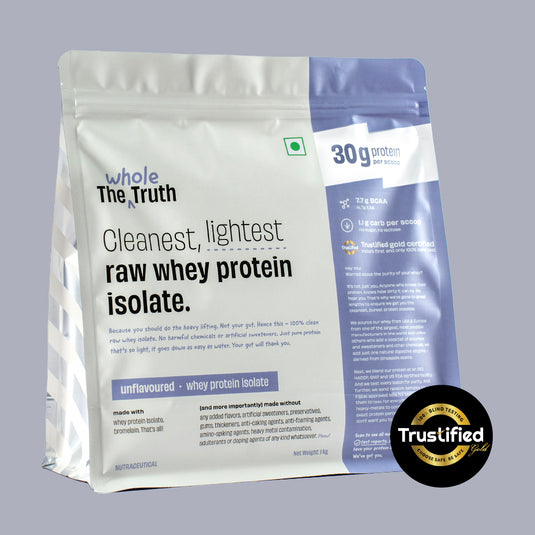 The Whole Truth Whey Protein Isolate Unflavoured | 1 kg | 30g Protein per scoop