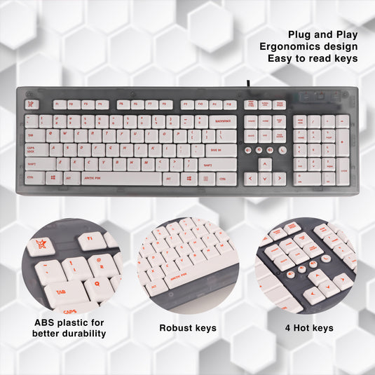 New Arctic Fox Crystal Wired Keyboard