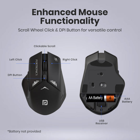 Black Portronics key 9 combo best wireless keyboard| best bluetooth mouse online| best wireless mouse in India