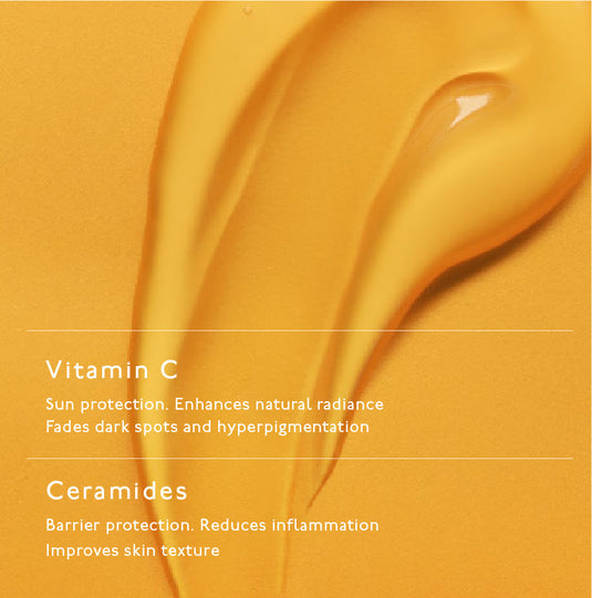 Vitamin C and ceramides sunscreen for skin barrier repair, reduces dark spots and hyperpigmentation