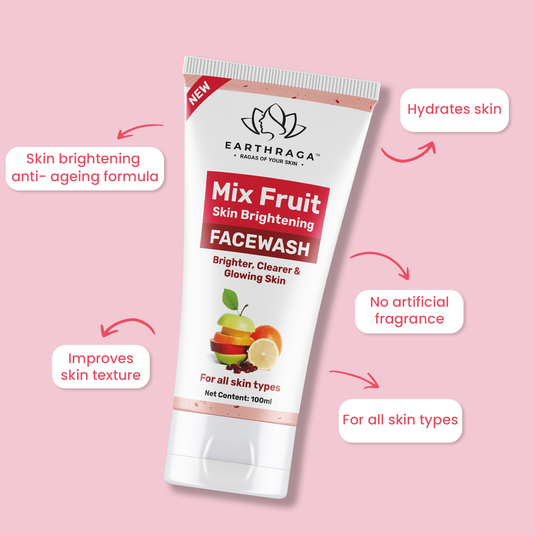 Earthraga Skin Brightening Mix Fruit Face Wash | For Bright and Soft Skin | 100ml