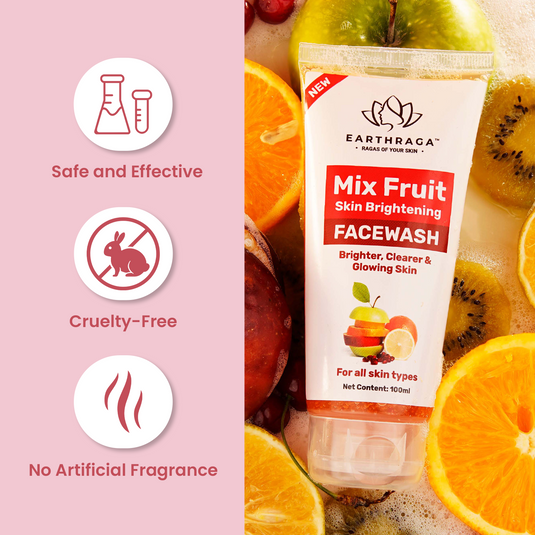 Earthraga Skin Brightening Mix Fruit Face Wash | For Bright and Soft Skin | 100ml