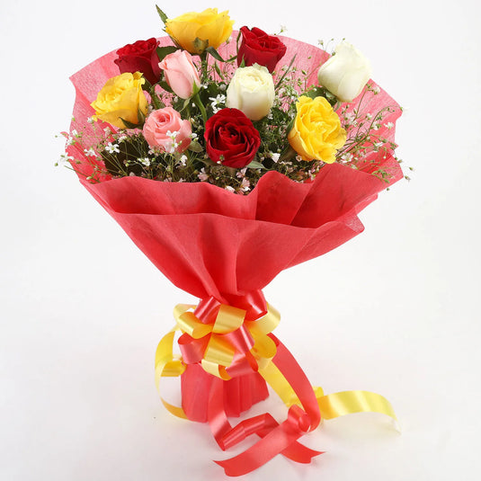 FNP- Mixed Love 10 Roses Bunch