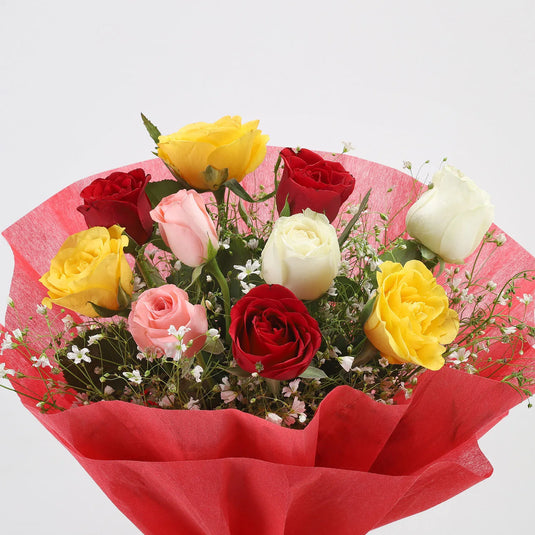 FNP- Mixed Love 10 Roses Bunch