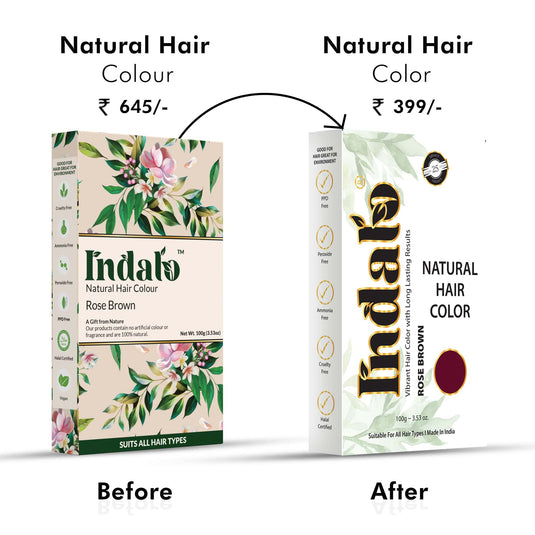 Natural Rose Brown Hair Color for No More Chemical Damage - 100g