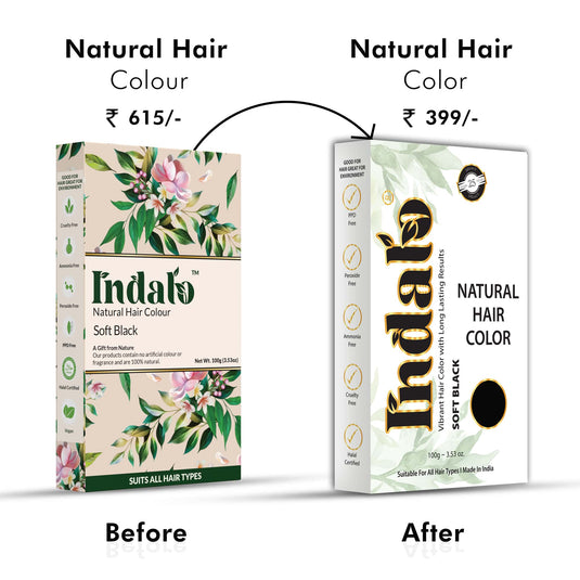 Natural Soft Black Hair Color for No More Chemical Damage - 100g