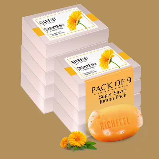 Richfeel Calendula Anti Acne Soap 75 G Pack of 9