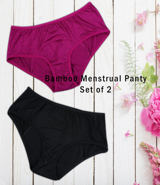 Bamboo Fabric Reusable Period Panty 5 Layer – Absorbent & Leak Proof - Pack Of 2