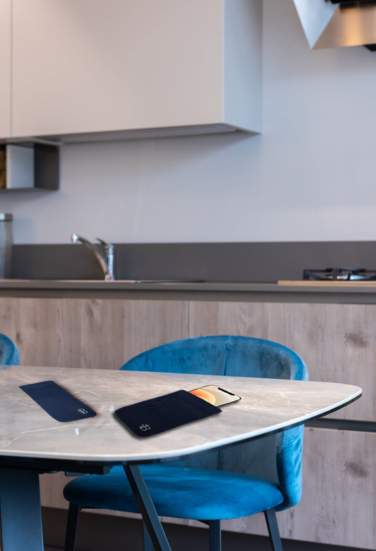 Bamboo Fabric Anti-bacterial Navy Mobile Pouch | Pack of 1