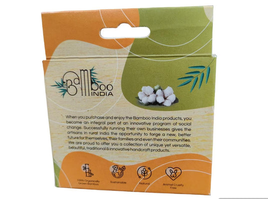 Bamboo Cotton Buds (100 Sticks) + Bamboo Charcoal Brush