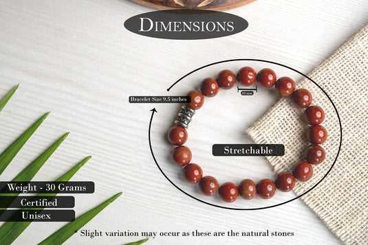 Original Red Jasper Bracelet For Balance, Endurance and Emotional Wellbeing