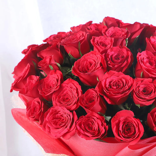 FNP-Vivid 50 Red Roses Bouquet