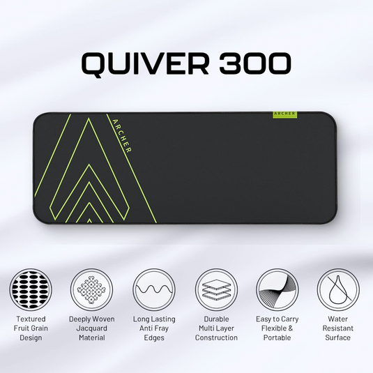 Archer Tech Lab Quiver 300 XL Gaming Mousepad, Night Glow Design, Anti Fray Edges, High Speed+Low Friction Jacquard Cloth Surface, Hexagonal Anti Skid Base, Water-Resistant, Sturdy Multi-Layer Built