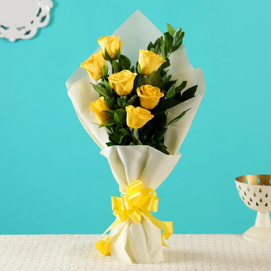 FNP- Serene 7 Yellow Roses Bunch