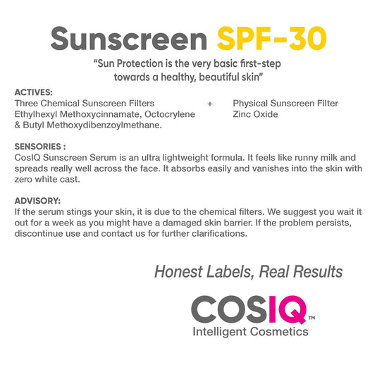 SPF 30 Sunscreen Serum, 100ml - CosIQ