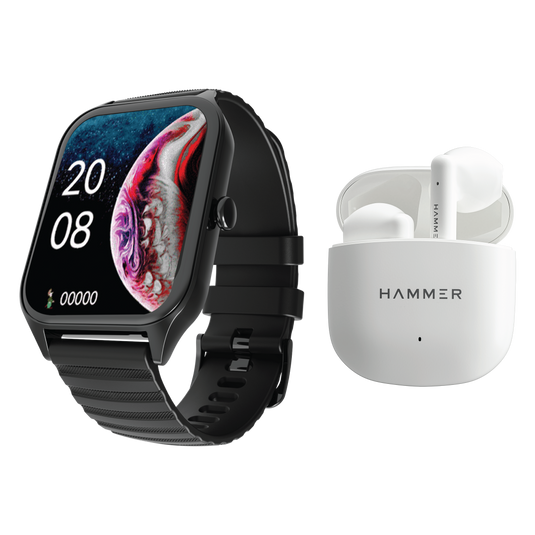 Hammer Stroke Bluetooth Calling Smartwatch & Hammer KO Pro TWS (Combo)