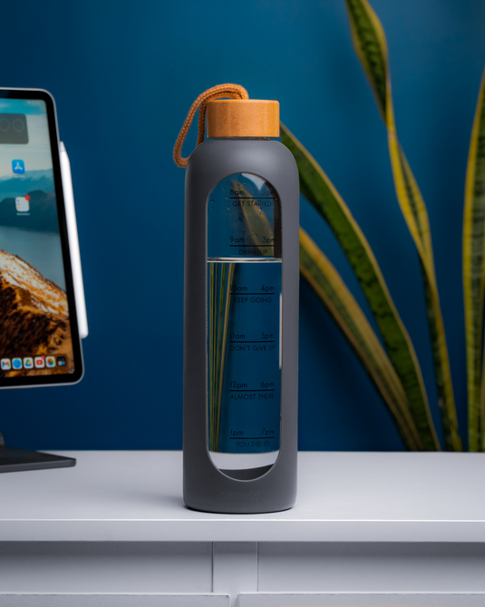 Pillar portable glass bottle