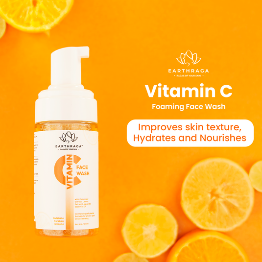 Earthraga Vitamin C Foam Face Wash | Brightens skin tone | 100ml