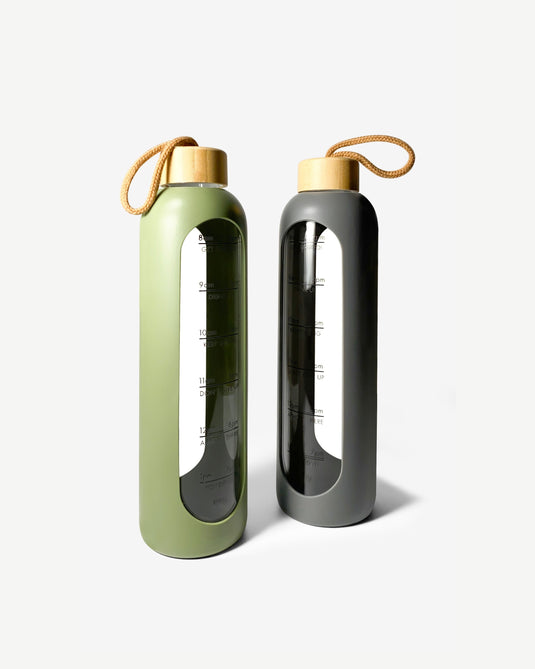 Pillar portable glass bottle