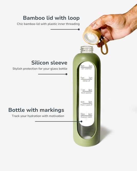 Pillar portable glass bottle