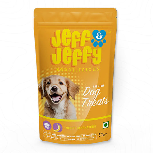 Yogurt Banana Bites - Probiotic Rich Treats for Vegetarian Dogs - Jeff & Jeffy